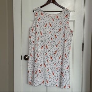 Handmade Kangaroo + Berry Leaf Botanical Print Cotton Sleeveless Dress